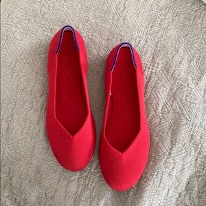 Rothy’s Round Toe Scooter Red Flats Size 9
